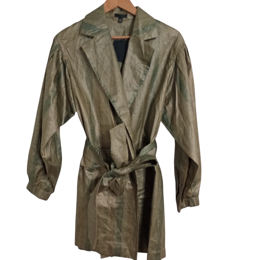 ATM Anthony Thomas Melillo Belted Trench Coat In Safari Combo